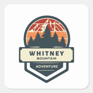 Adesivo Quadrado Whitney mountain peak climbing and hiking