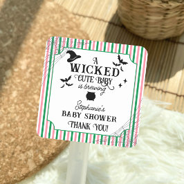 Adesivo Quadrado Wicked Cute Baby is Brewing Halloween Baby Shower