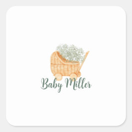Adesivo Quadrado Wicker Baby Carruagem