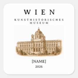 Adesivo Quadrado Wien Kunsthistorisches Museum | Name & Jahr