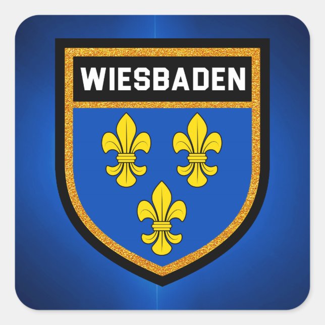 Adesivo Quadrado Wiesbaden Flag (Frente)