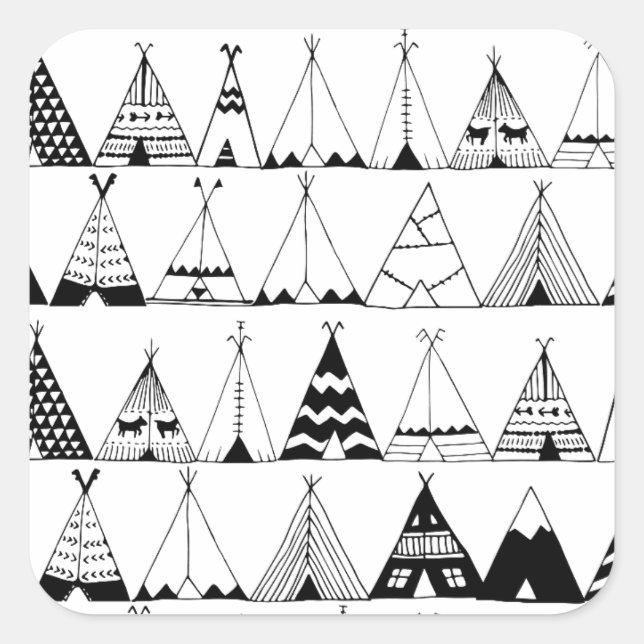 Adesivo Quadrado Wigwam inspirado (Frente)