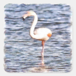 Adesivo Quadrado Wild Flamingo