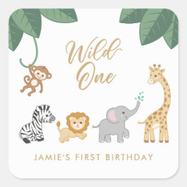 Adesivo Quadrado Wild One First Birthday