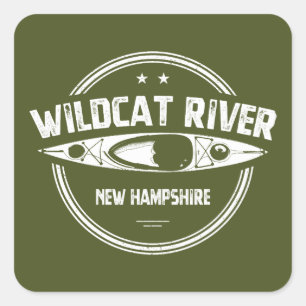 Adesivo Quadrado Wildcat River New Hampshire Kayak