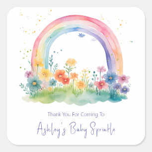 Adesivo Quadrado Wildflower Rainbow Baby Girl Sprinkle