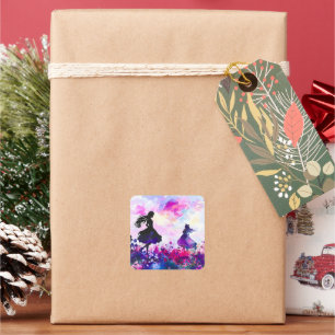 Adesivo Quadrado Wildflower Wonderland Watercolor