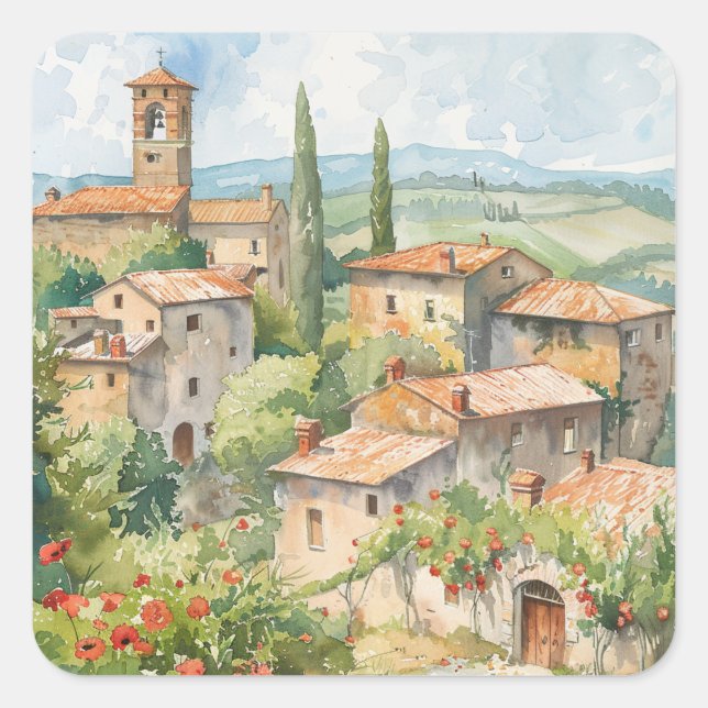 Adesivo Quadrado Wildflowers by a Lake (Frente)