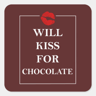 Adesivo Quadrado Will Beija para Chocolate Original Ideia Amor