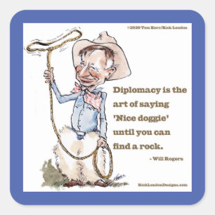 Adesivo Quadrado Will Rogers & Citação