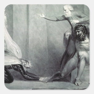 Adesivo Quadrado William Blake   Tiriel, devolvido ao Palácio