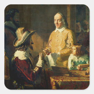 Adesivo Quadrado William Harvey que demonstra a Charles me