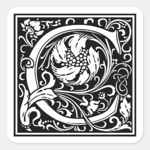 Adesivo Quadrado William Morris Alphabet "C"