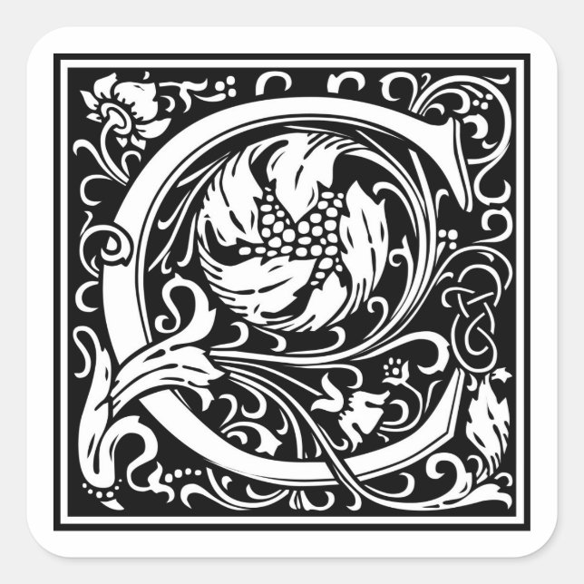 Adesivo Quadrado William Morris Alphabet "C" (Frente)