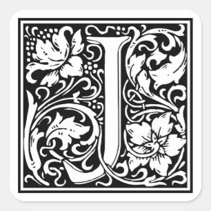 Adesivo Quadrado William Morris Alphabet "J"