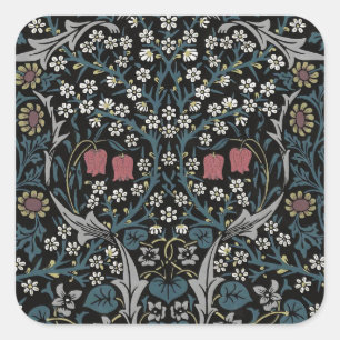 Adesivo Quadrado William Morris Blackthorn Floral Art Nouveau