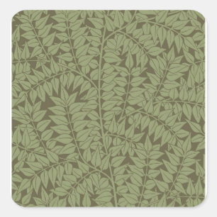 Adesivo Quadrado William Morris Branch Folha Floral Design