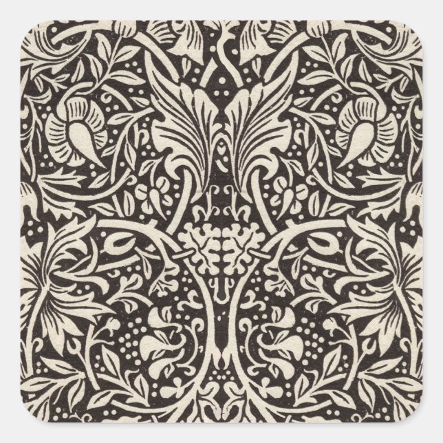 Adesivo Quadrado William Morris Daffodil Floral Wallpaper (Frente)