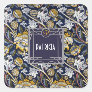 Adesivo Quadrado William Morris Floral Custom Name Chic
