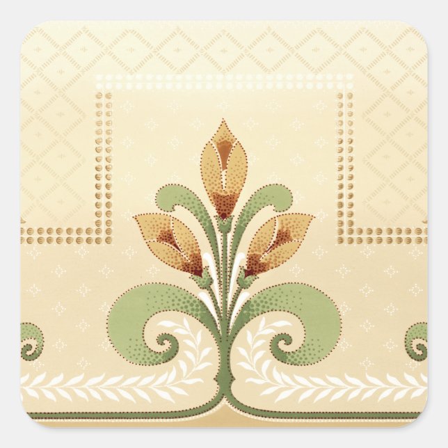 Adesivo Quadrado William Morris Row de Lírios (Frente)