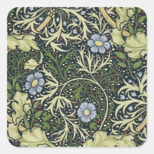 Adesivo Quadrado William Morris Seaweed Pattern Floral Vintage Art