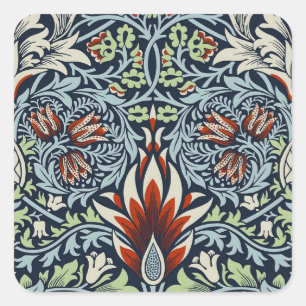 Adesivo Quadrado William Morris Snakeshead Floral Clássica Botânica