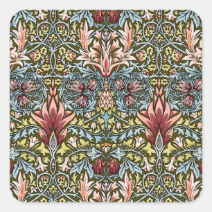 Adesivo Quadrado William Morris Snakeshead Padrão Floral