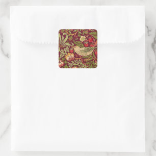 Adesivo Quadrado William Morris Strawberry Thief Square Sticker