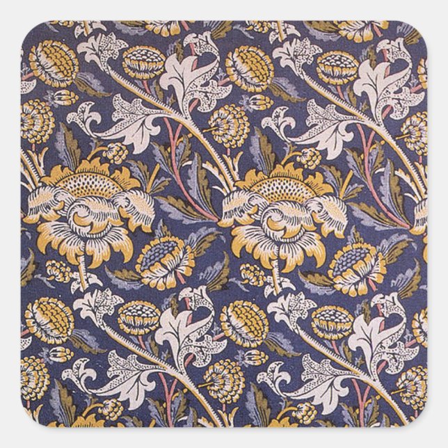Adesivo Quadrado William Morris Wey Floral Wallpaper (Frente)