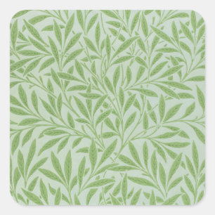 Adesivo Quadrado William Morris Willow Flor Clássico Verde
