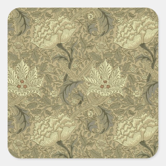 Adesivo Quadrado William Morris Windrush Wallpaper Pattern (Frente)