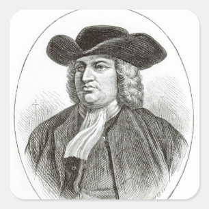 Adesivo Quadrado William Penn gravou pela madeira Whymper de Josiah