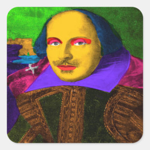 Adesivo Quadrado William Shakespeare Pop Art