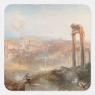 Adesivo Quadrado William Turner British - Modern Roma-Campo Vaccino