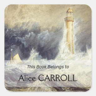 Adesivo Quadrado William Turner - Farol Bell Rock