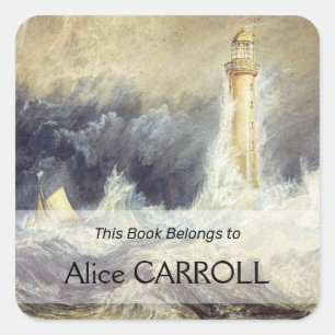 Adesivo Quadrado William Turner - Farol de Bell Rock