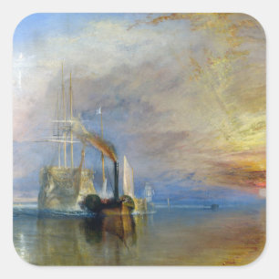 Adesivo Quadrado William Turner - O Fighting Temeraire