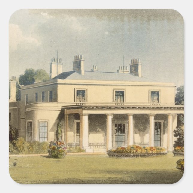 Adesivo Quadrado Wimbledon Park, de R. Ackermann's (1764-1834) 'R (Frente)