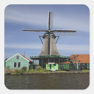 Adesivo Quadrado Windmill, Zaanse Schans, Holanda, Países Baixos 3