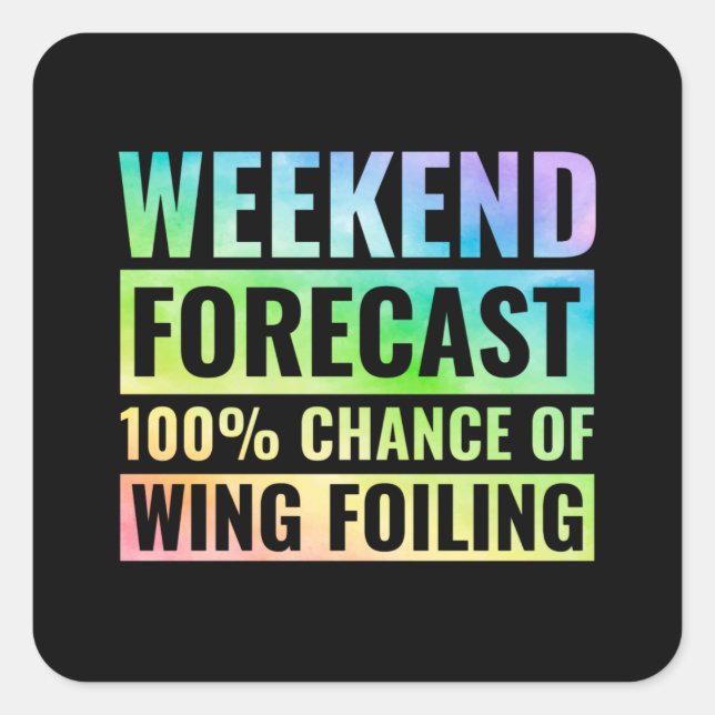 Adesivo Quadrado Wing Foiling Hydrofoil Surfing Surf Water Sports (Frente)