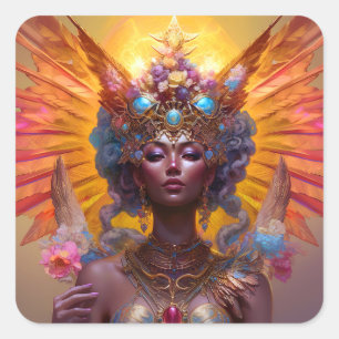 Adesivo Quadrado Winged Goddess Fantasy Art