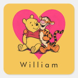 Adesivo Quadrado Winnie the Pooh & Tigger Fofofos