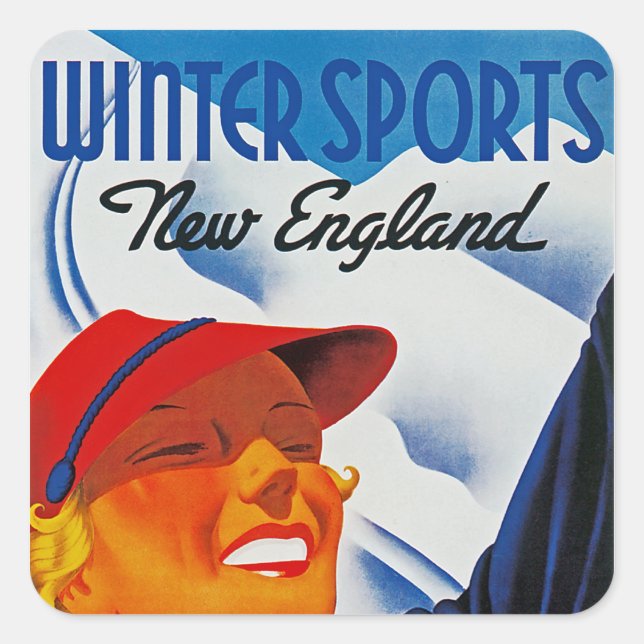 Adesivo Quadrado Winter Sports New England (Frente)