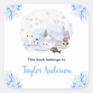 Adesivo Quadrado Winter Wonderland Ártico Animais Criados
