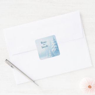 Adesivo Quadrado Winter Wonderland Wedding