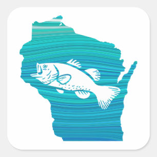 Adesivo Quadrado Wisconsin Wave Fisheries