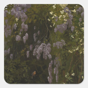 Adesivo Quadrado Wisterias em Flor - Composição Floral
