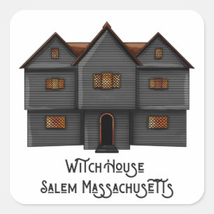 Adesivo Quadrado Witch House Salem, Massachusetts