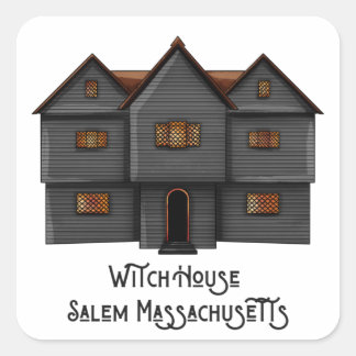 Adesivo Quadrado Witch House Salem, Massachusetts
