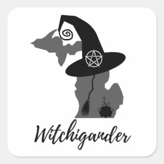 Adesivo Quadrado Witchigander - Bruxa de Michigan